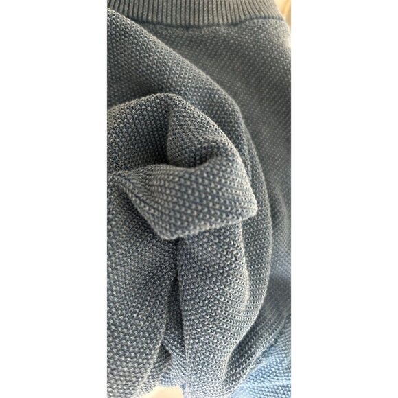 J. McLaughlin Crewneck Waffled Cotton Washed Blue Long sleeve sweater Size Large - Picture 9 of 9